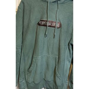 Perpetual Grind Men's Terry Pullover Drawstring Hoodie Sweatshirt Green XS